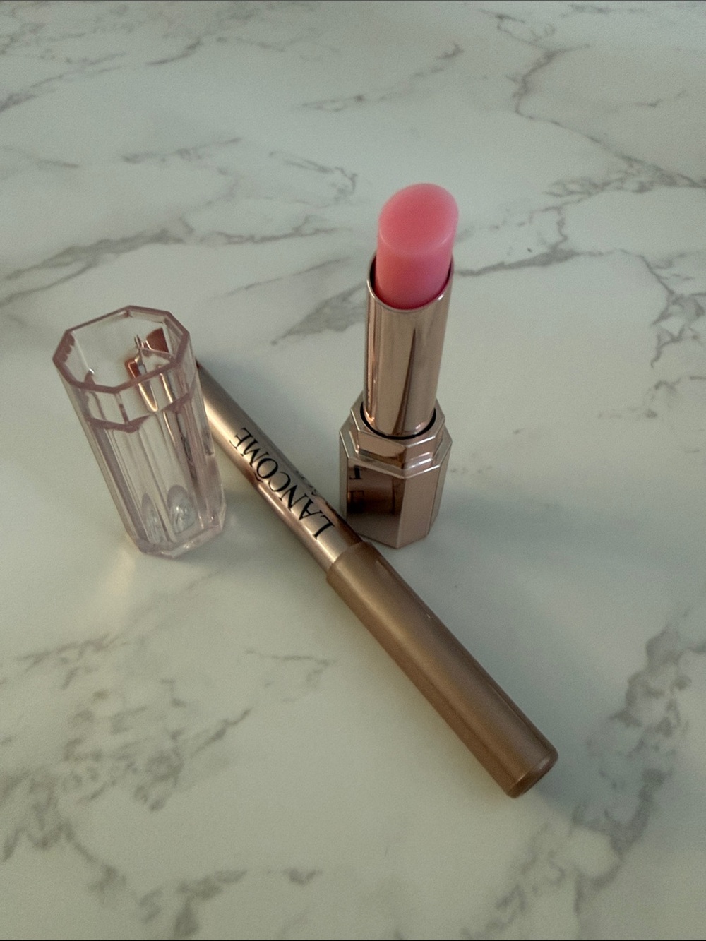 Lancome Sheer Pink Lip Balm with Rose-Gold Case